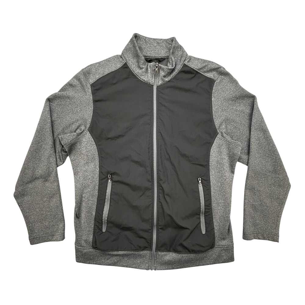 North End Jacket Womens Large Full Zip Gray Black Fleece Softshell Zip Pockets